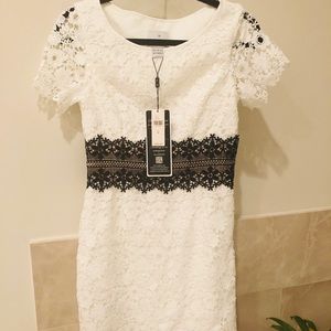 Anthropologie Shani Dress Lace Black & White